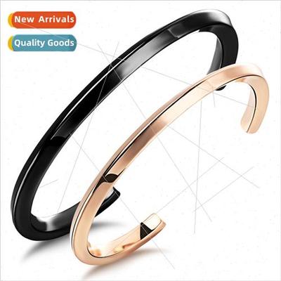 mple atmospheric twisted lines half-open bracelet electropla