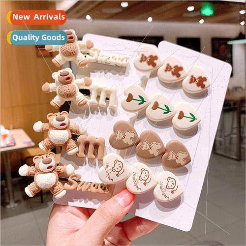 Early fall milk curry cookies new bear BB clip hair clip sid