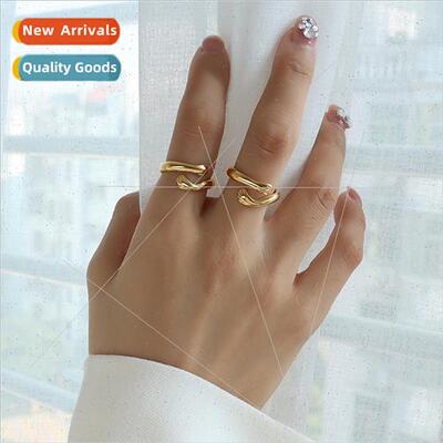 Two hands embrace you open ring tanium steel tail ring index