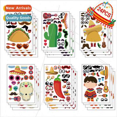 CM2207008 Cartoon stickers cinco de mayo puzzle stickers DIY