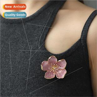 Spring summer flowers drop oil brooch women fine enamel liqu
