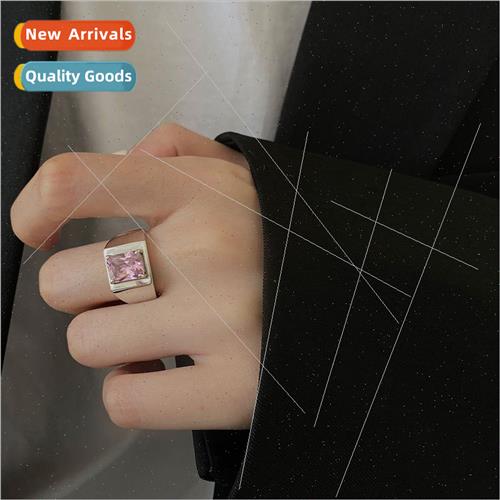 Wide flour diamond zirconia ring women champagne teacrystal