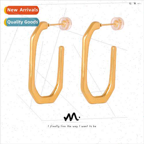 Fashion niche minimalist titanium steel gold-plated geometri