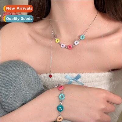 Dopamine Wear Colorful Donut Drawstring Necklace che Rainbow