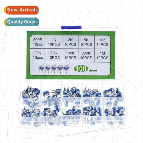 100PCS RM065 Blue & Whe Adjustable Resistors Boxed Set 10pcs