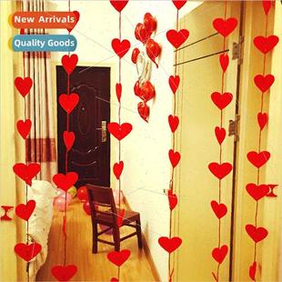 door curtains wedding decoration peach heart pull flower new