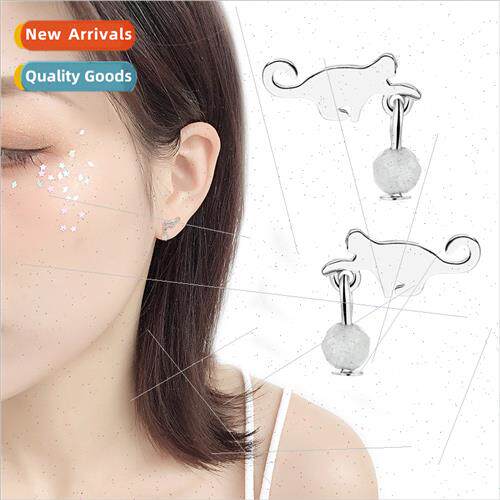 Cat moonstone earrings female simple ins earrings tide short