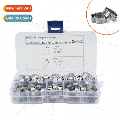 Box 50-PEX stainless steel single lug clamps 3 8inch inch 13