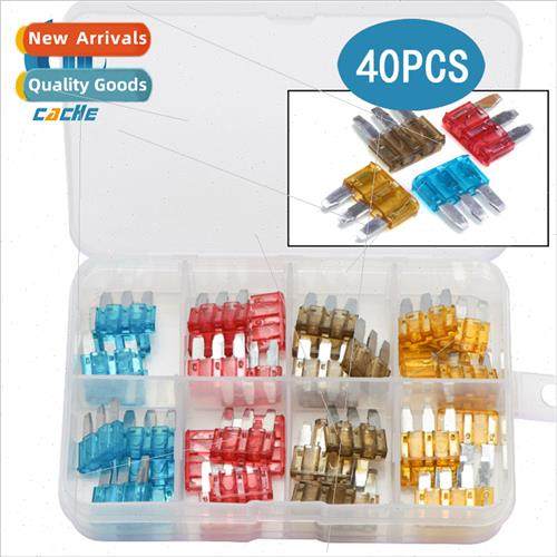 40pcs Car Fuse Box Set Small Blade Fuse适用Tripods Car Fuse