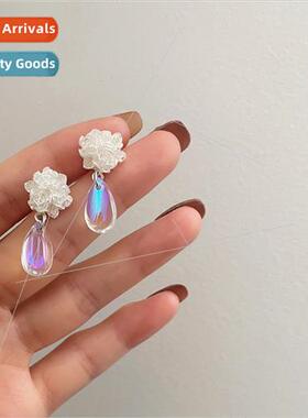 Rose earrings gentle earrings female spring water drop flowe