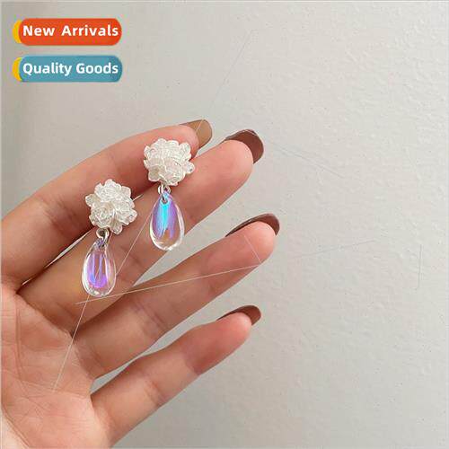 Rose earrings gentle earrings female spring water drop flowe
