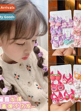 Children cute leather bbaby hair rope girls do not hurt hair