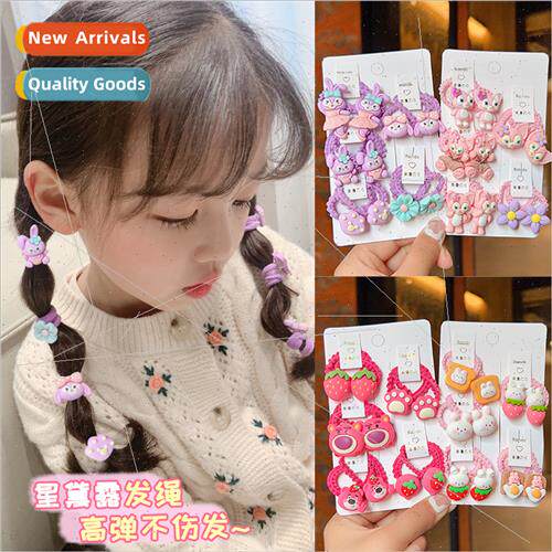 Children cute leather bbaby hair rope girls do not hurt hair