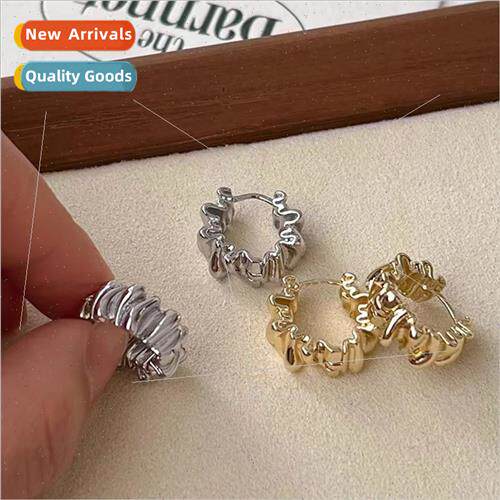 che irregular metal earrings female 2023 new tide earrings h
