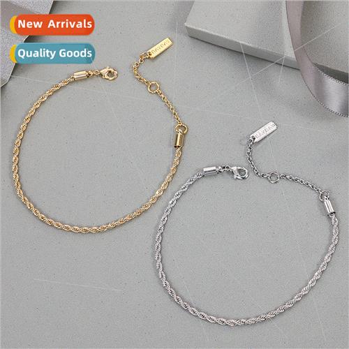 Copper gold-plated silver hemp rope bracelet men women simpl