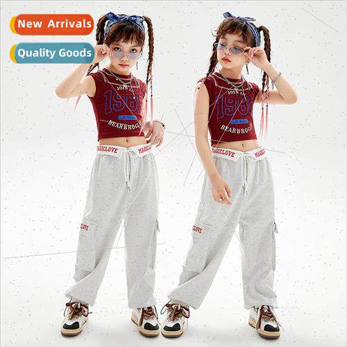 Jazz Dance Costume Girls Hip Hop Summer Dew Navel Top Girls