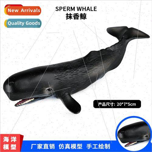 toys sperm whale shark model plastic ornaments