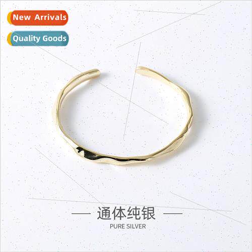 S925 silver Korea INS simple irregular concave convex surfac