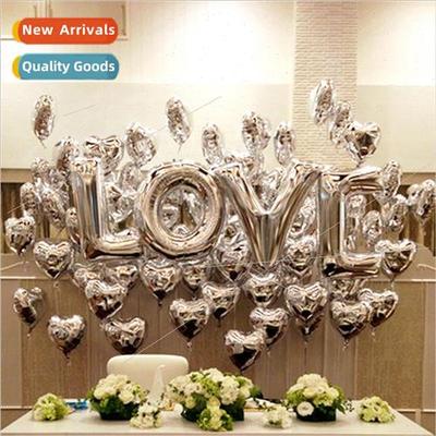 40 inch large English letters aluminum film balloon gold sil