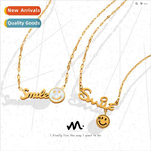 Korea wind tide niche smile smiley English smiley pendant ne