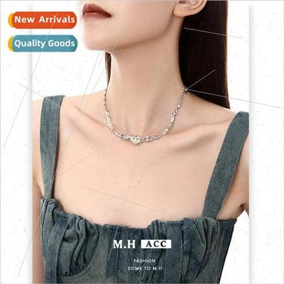 Gold Foil Lava Necklace Women Beaded Europe Sweater Chain De