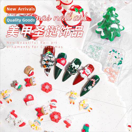 New Christmas nail jewelry cute cartoon resin Christmas e Sa