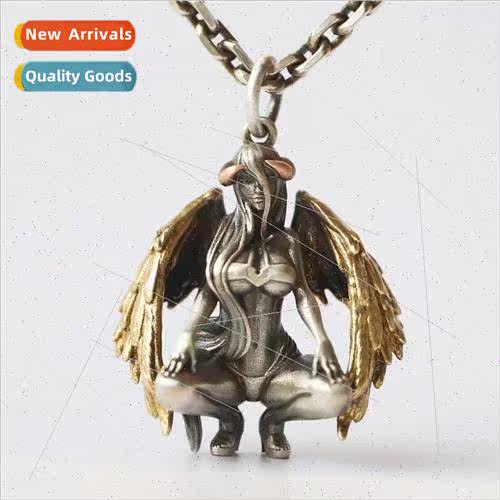 Demon Angel Necklace Pendant Men Women  Pendant Sweater Chai