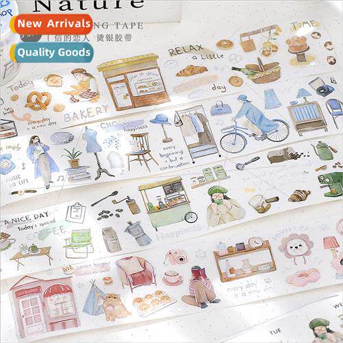 Corner Shop lver Stamping Washi Tape Vintage Characters Dail