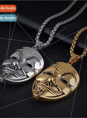 V Vendetta Necklace Vintage Pendant Jewelry Men Mask Long Ac