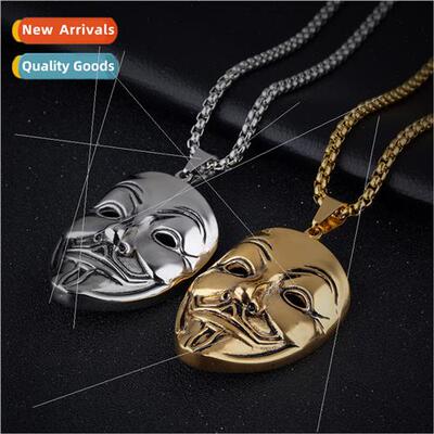 V Vendetta Necklace Vintage Pendant Jewelry Men Mask Long Ac