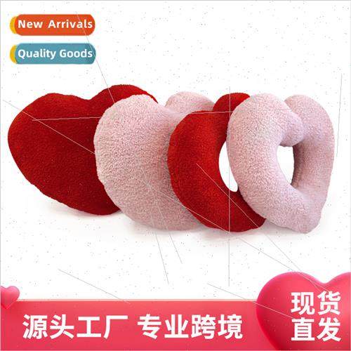 Two Color  Plush Love Heart Pillow Ornament Home Hollow Out