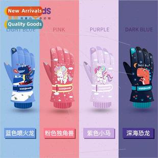 Childrens ski gloves winter kids cycling anti-skid wear padd