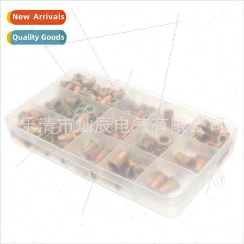 Flat head rivet nut vertical thread boxed 150pcs inch color