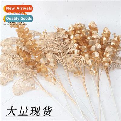 Golden color series simulation flowers simulation eucalyptus