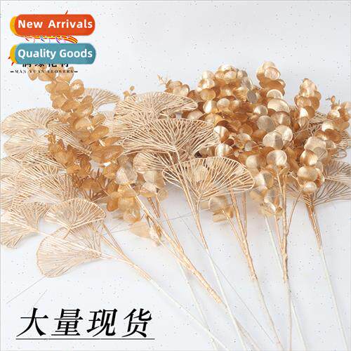 Golden color series simulation flowers simulation eucalyptus