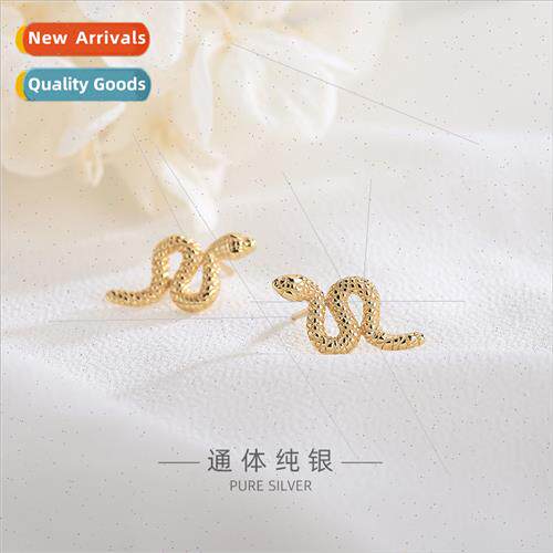 s925 silver creative small snake earrings animal zodiac fash