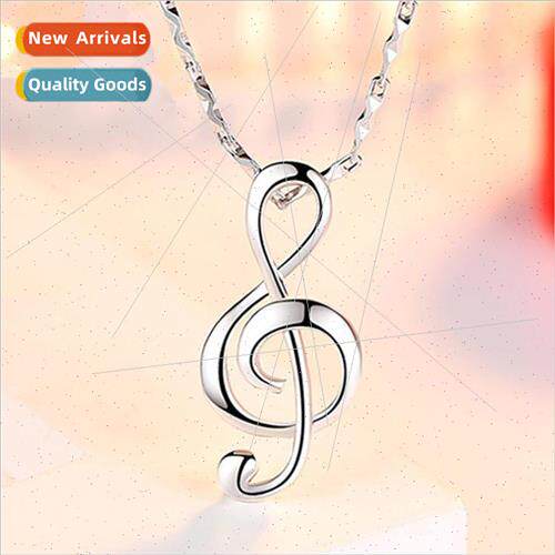 s925 silver simple love rhythm note pendant necklace music m