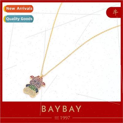 Colorful cow rhinestone necklace women Fashion gold cow neck