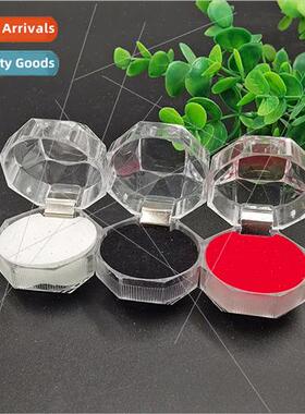 Acrylic flip jewelry box small octagonal transparent crystal