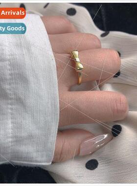 gold ring female bow opening adjustable colorfast finger rin
