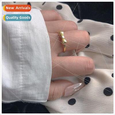 gold ring female bow opening adjustable colorfast finger rin