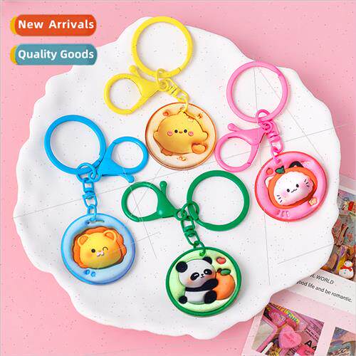 Cartoon 3d animal keychain students cute bag pendant key rin
