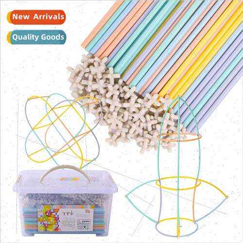 Creative 4D straw plug play building blocks macaron color ne