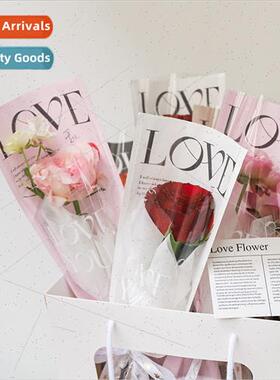 Creative onepcs straight bouquet sleeve bag single rose flow