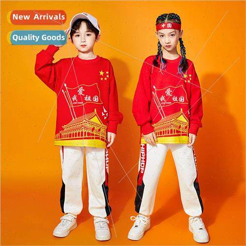 Childrens cheerleading permance costumes kindergarten I love