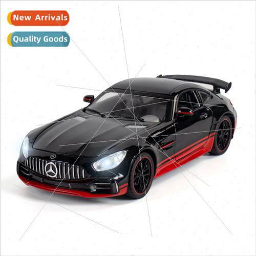 Color box 1:24 alloy Benz GTR black car model back to light