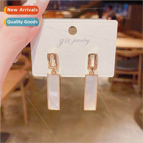 Korea simple geometric square shell earrings cold wind earri