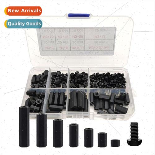 200pcs M3 black whe nylon double pass isolation post screws