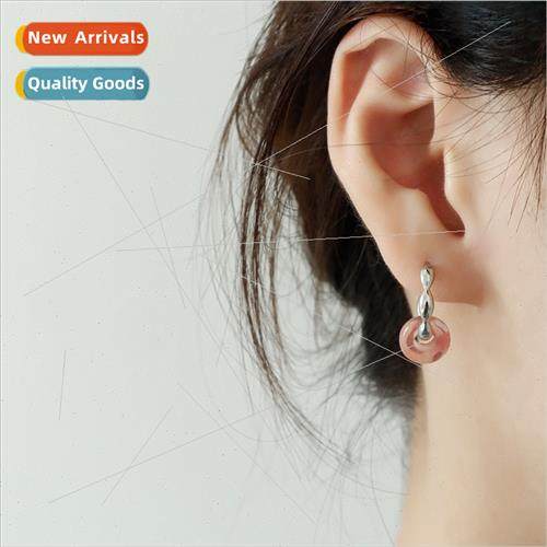 Peace buckle earrings clashing color agate earrings black ja