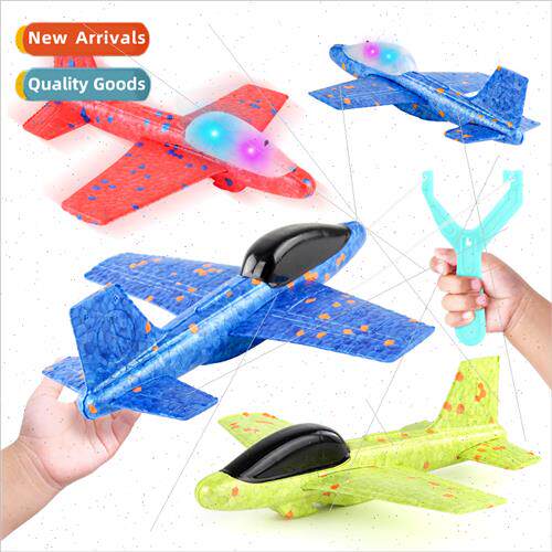 Kids catapult foam airplane slingshot catapult wh light hthr